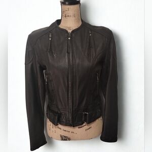 Harley Davidson Vintage Leather Riding Jacket Women's Size S